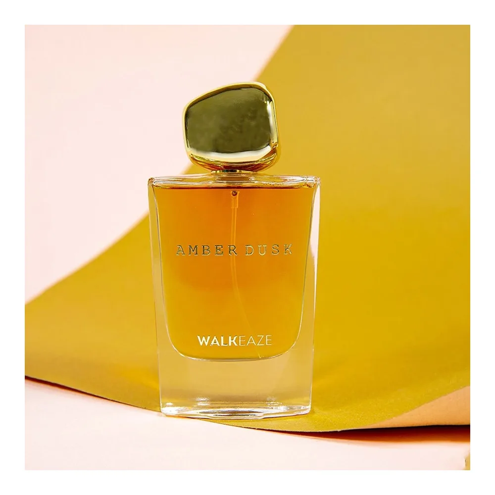 Side view of walkeaze amber dusk, eau de parfum, unisex, 50ml