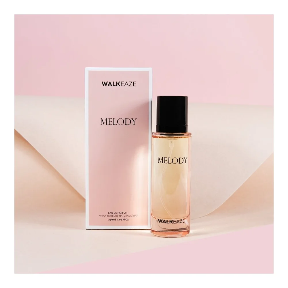 Side view of walkeaze melody, eau de parfum, unisex, 30ml