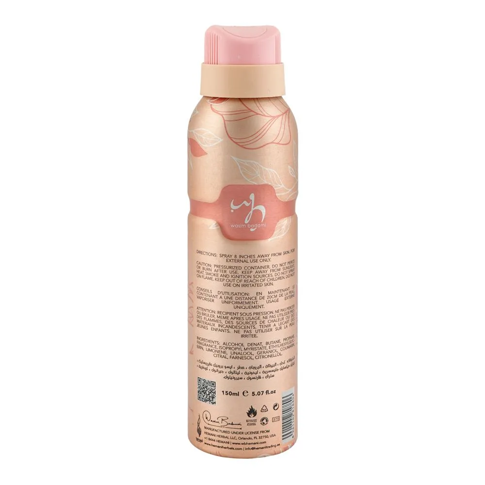 Side view of wasim badami floraison pour femme body spray, for women, 150ml