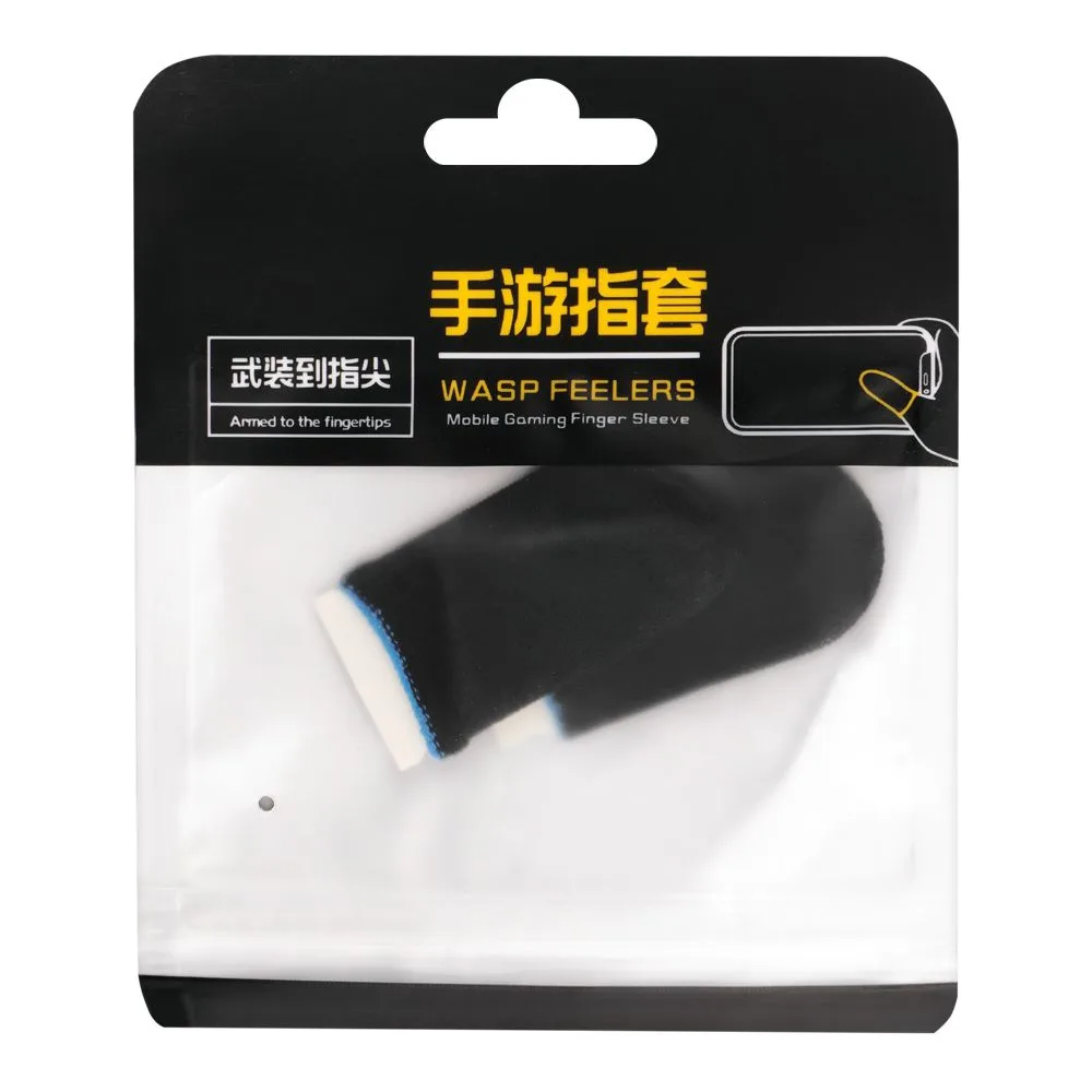 Side view of wasp feelers mobile gaming finger sleeve, armed to the fingertips