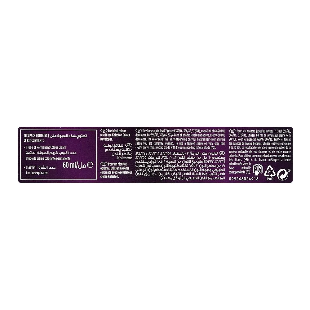 Comfortable casual wella koleston single, 309/0 lightest blonde