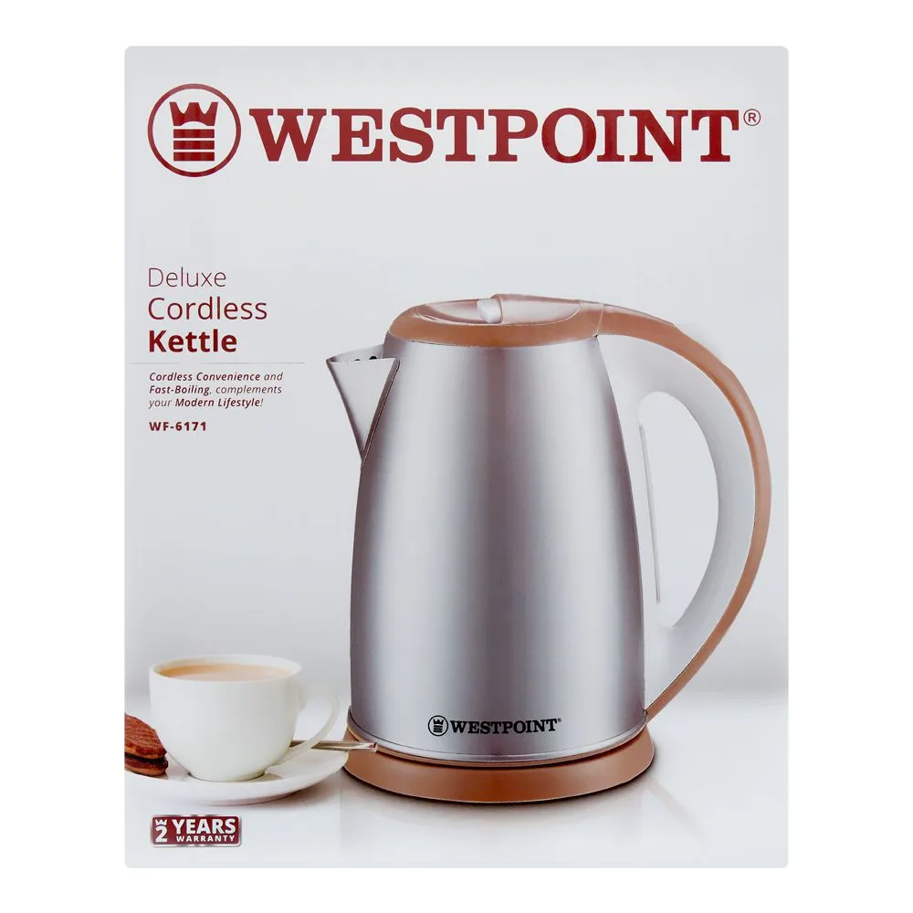 Comfortable casual west point deluxe cordless kettle, 1.8l, 1850w, wf-6171