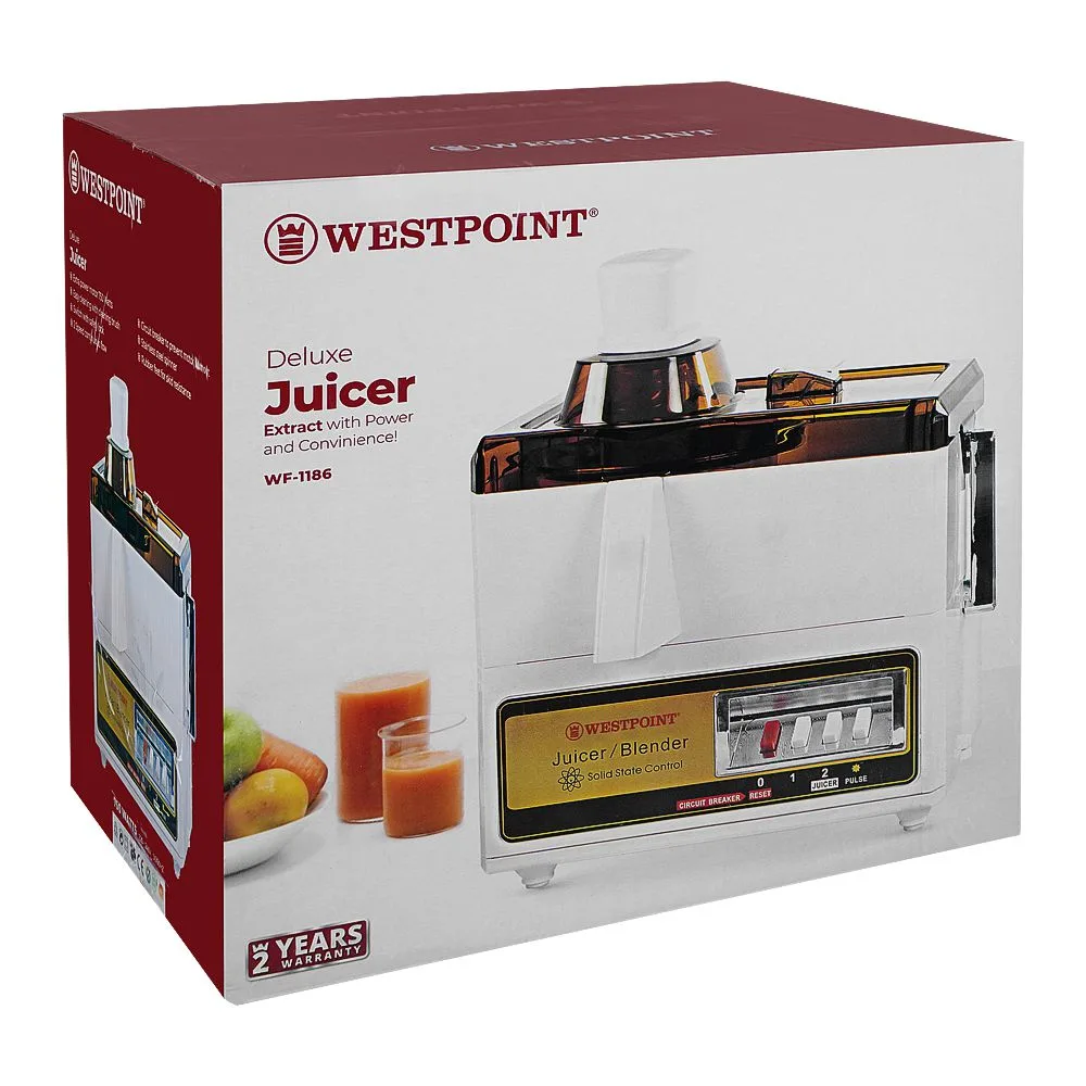 Side view of west point deluxe juicer, 750w, wf-1186