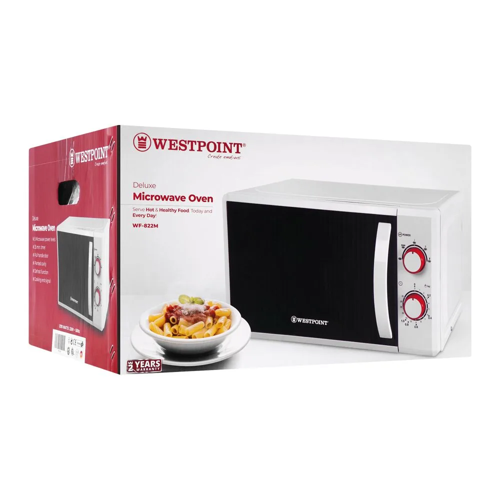 Side view of west point deluxe microwave oven, 20 liters, wf-822