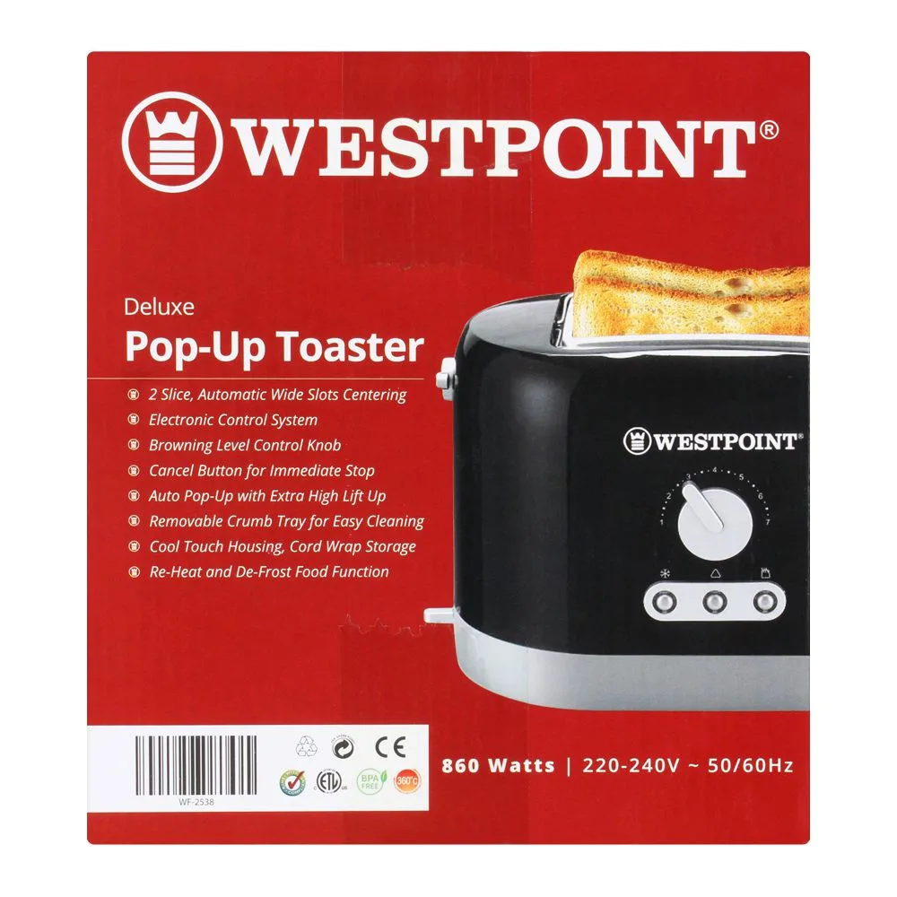 Comfortable casual west point deluxe pop-up toaster, wf-2538