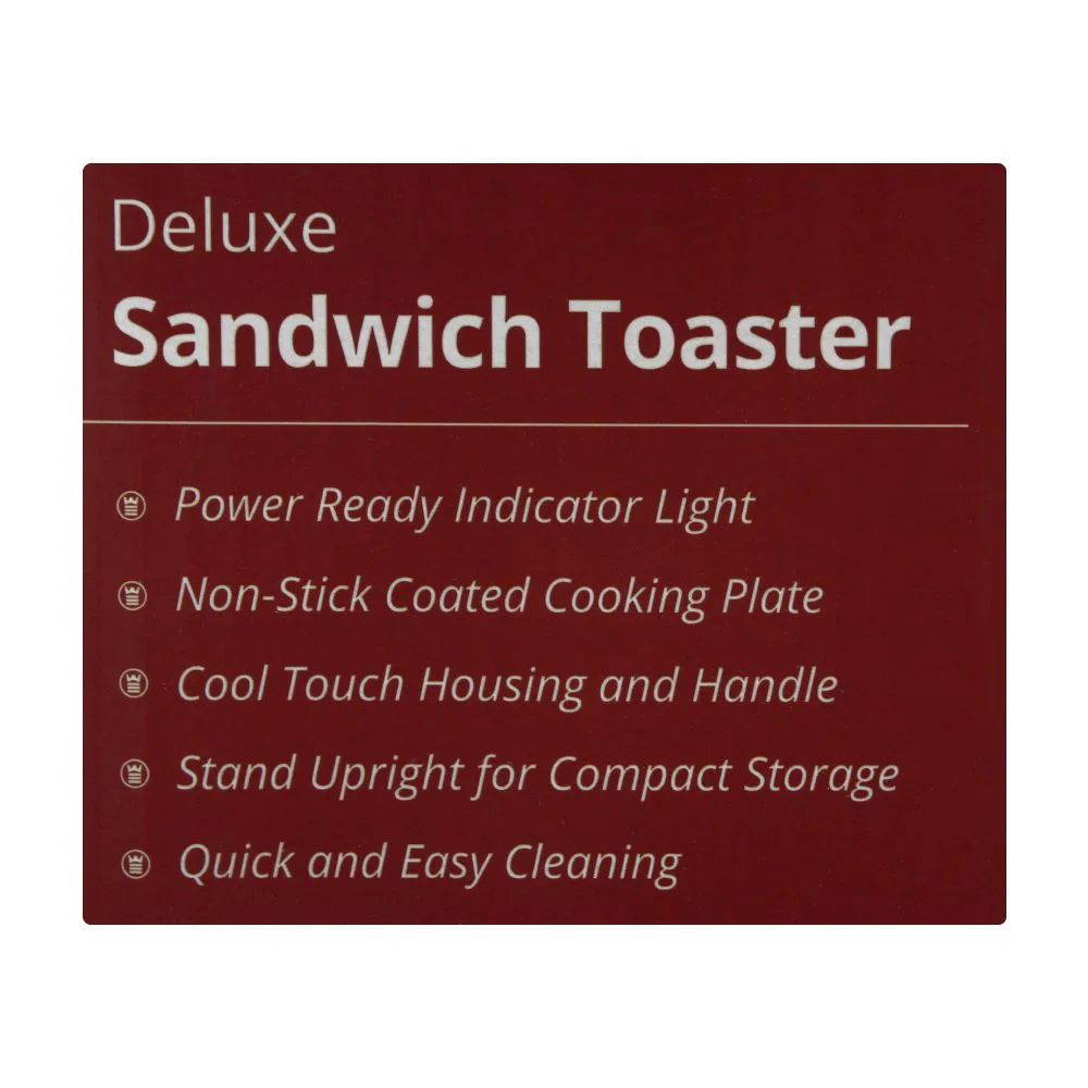 Close-up design of west point deluxe sandwich toaster, 900w, wf-6697