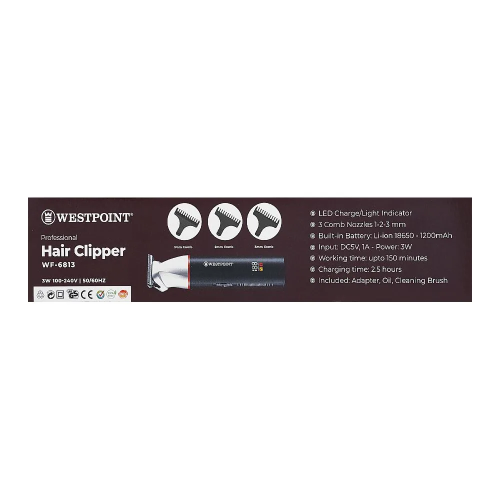 Comfortable casual west point professional hair clipper, wf-6813