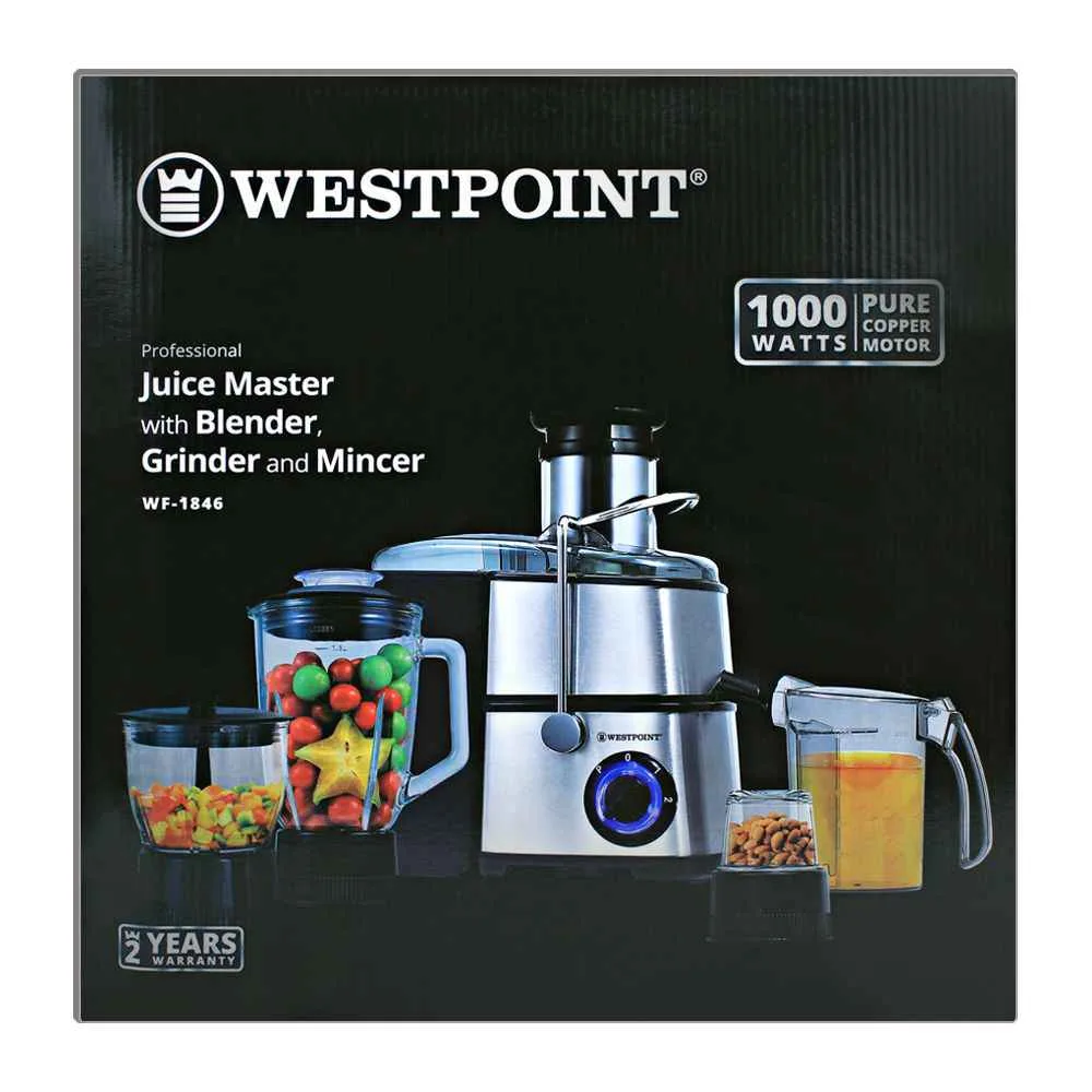 Premium everyday wear west point professional juice master, blender, grinder and mincer, wf-1846