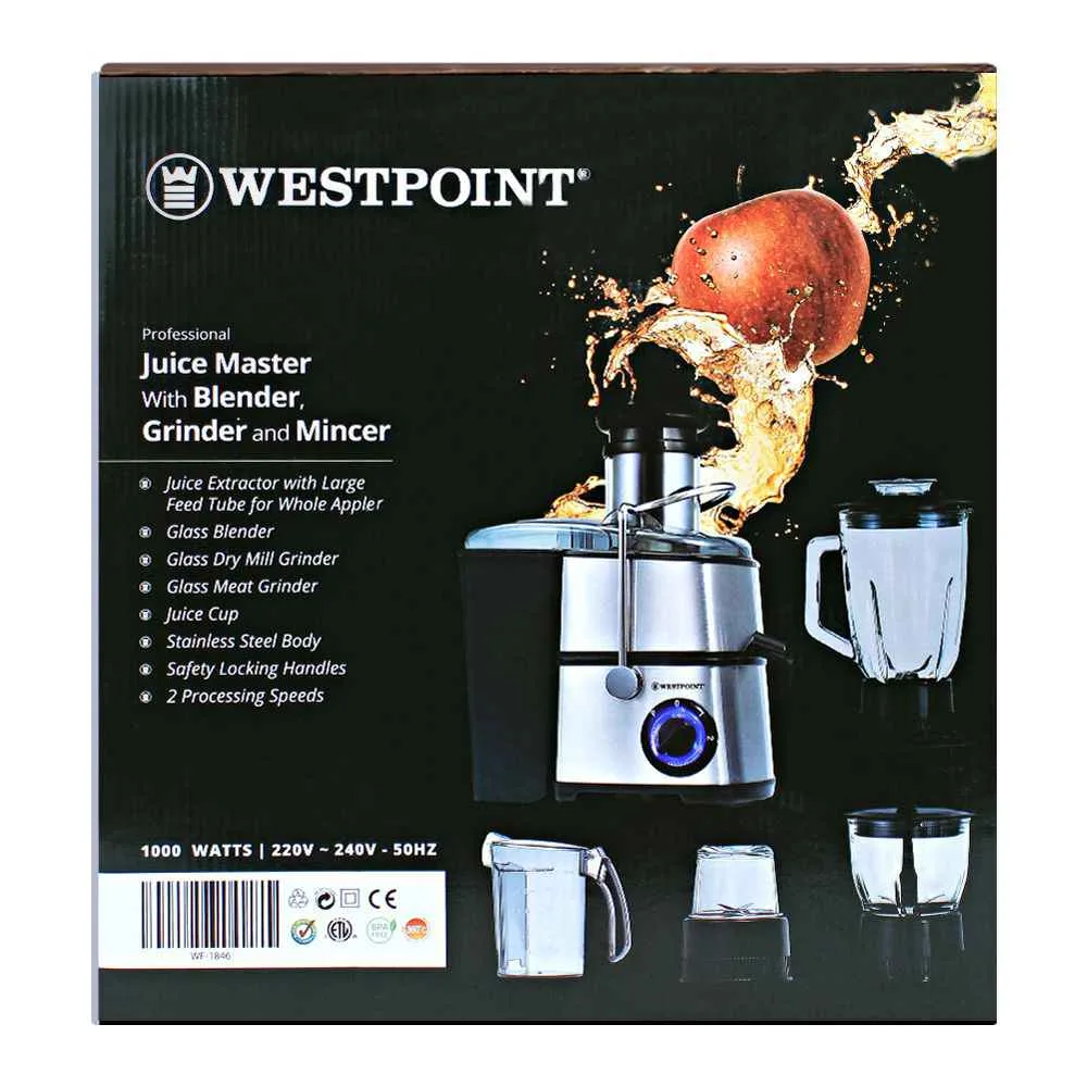 Front angle of west point professional juice master, blender, grinder and mincer, wf-1846