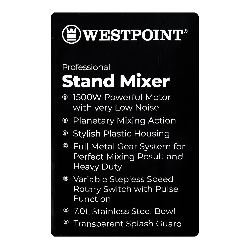Close-up design of west point professional stand mixer, 1500w, wf-4636
