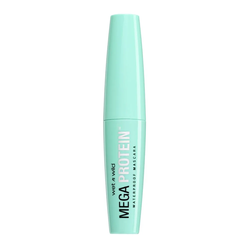 Side view of wet n wild megaprotein waterproof mascara, very black
