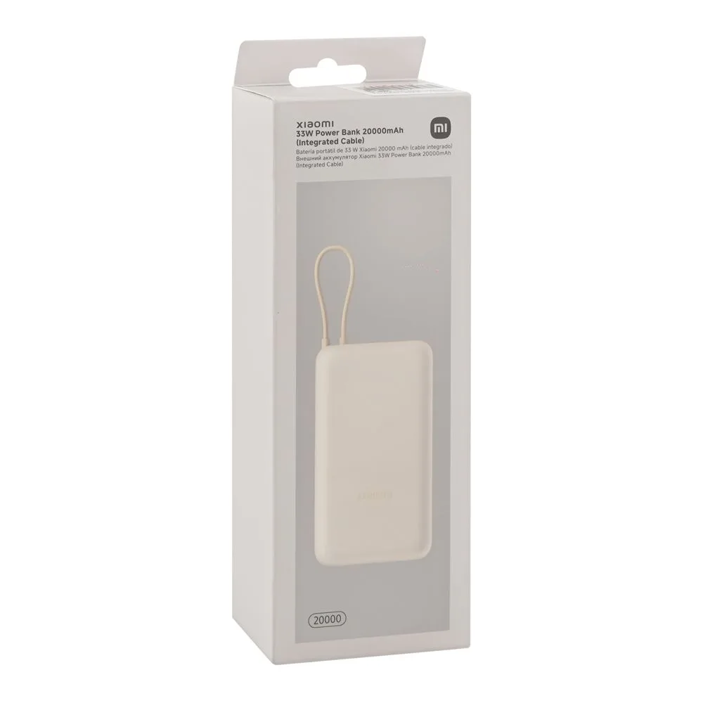 Comfortable casual xiaomi mi 33w power bank with integrated cable, 20000mah, tan, pb2030xiaomi mi