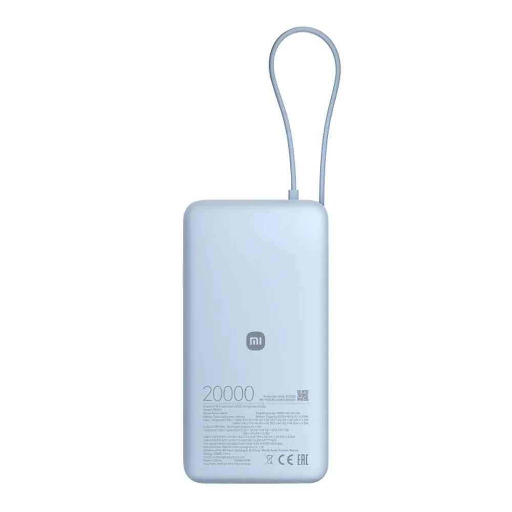Comfortable casual xiaomi mi 67w power bank with integrated cable, 20000mah, blue, pb2067