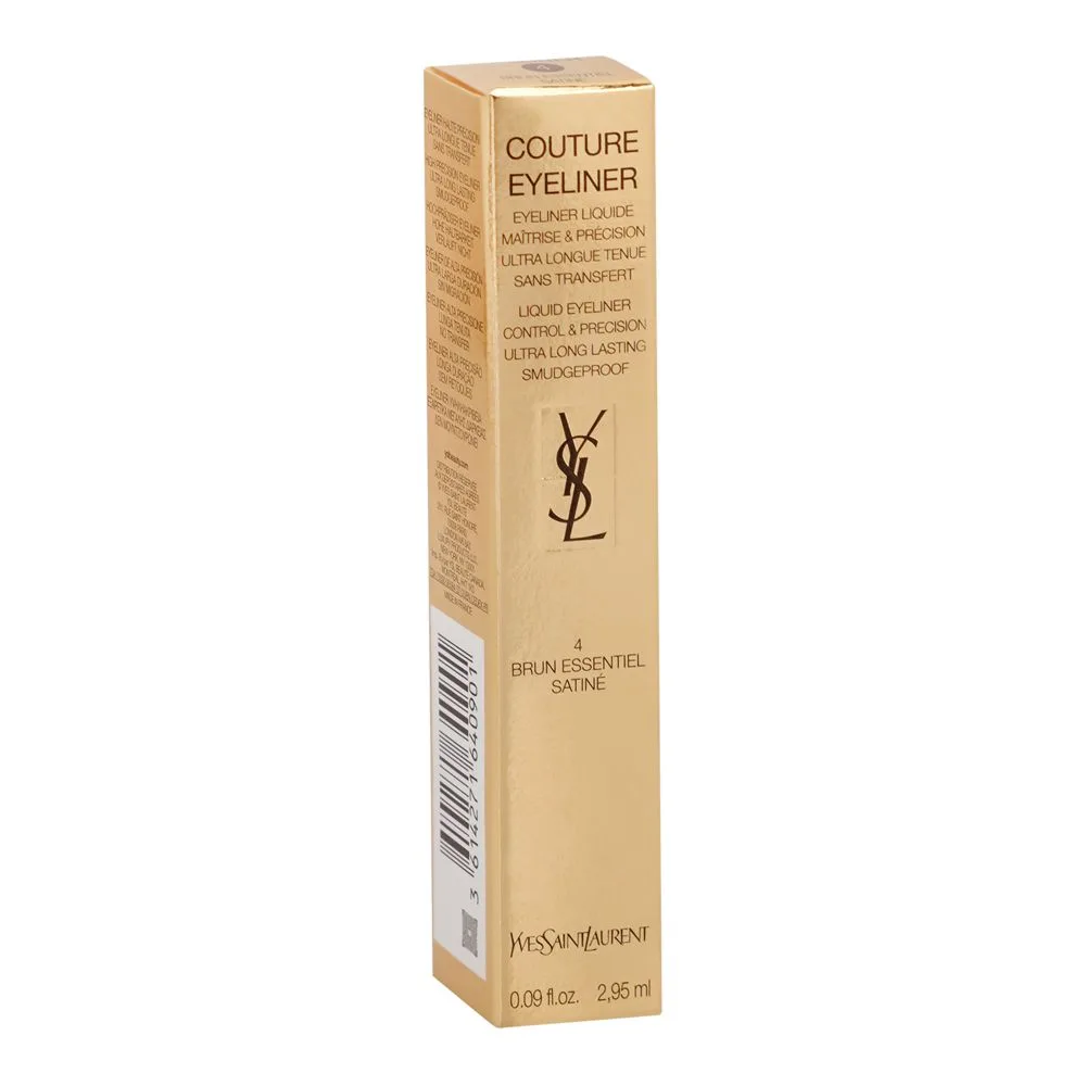 Side view of yves saint laurent couture liquid eyeliner, 4 brun essentiel satine, 2.95ml