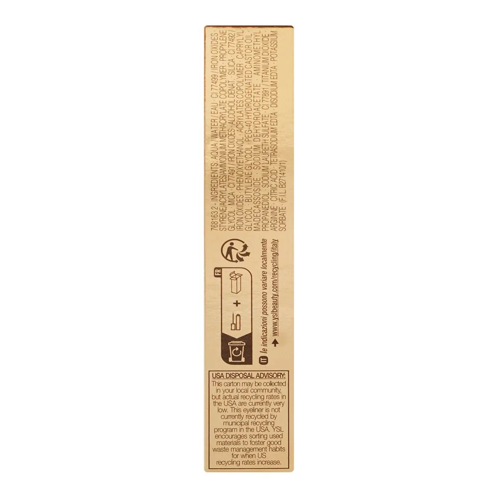 Close-up design of yves saint laurent couture liquid eyeliner, 4 brun essentiel satine, 2.95ml