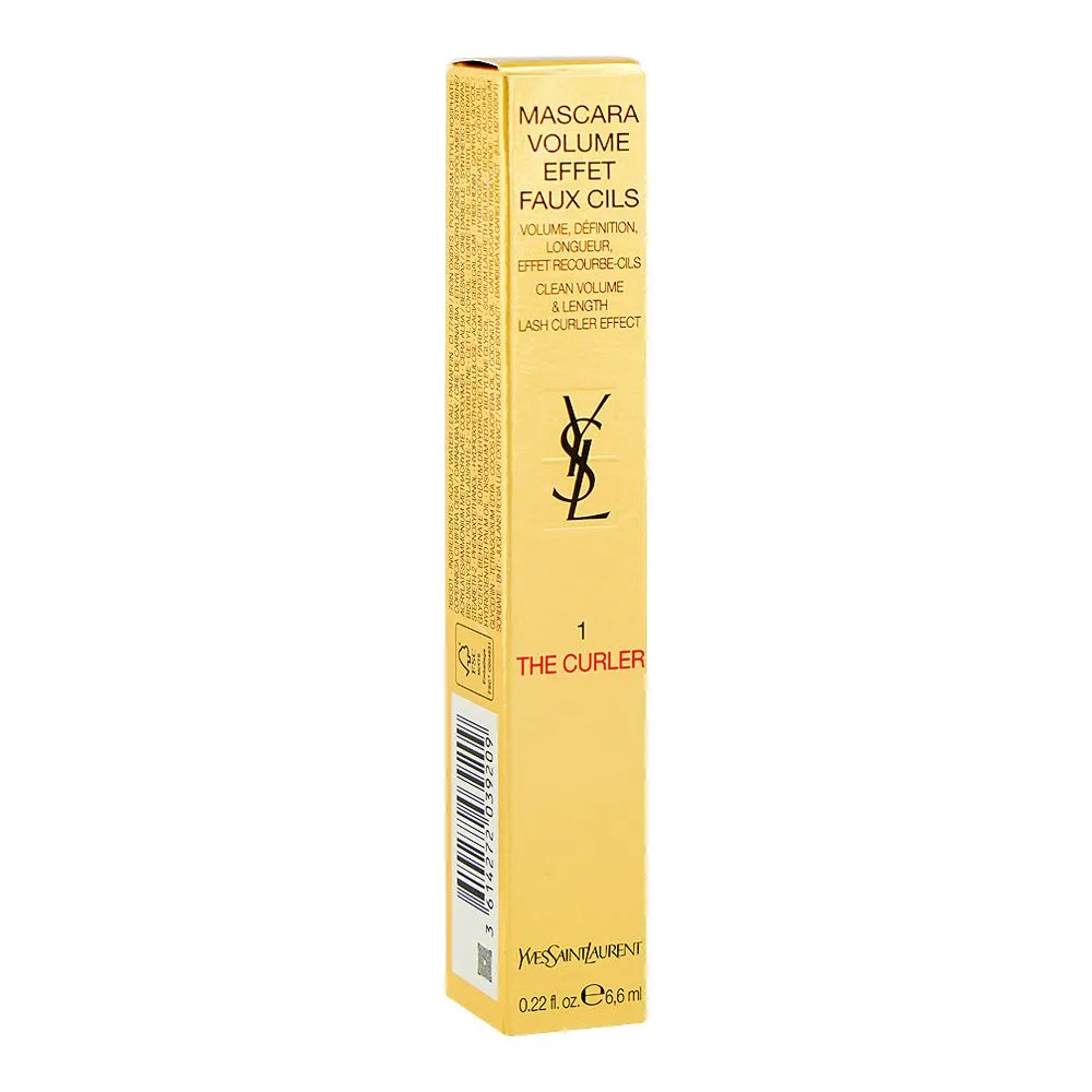 Side view of yves saint laurent faux cils clean volume & length curling mascara, 6.6ml, 1 rebellious black