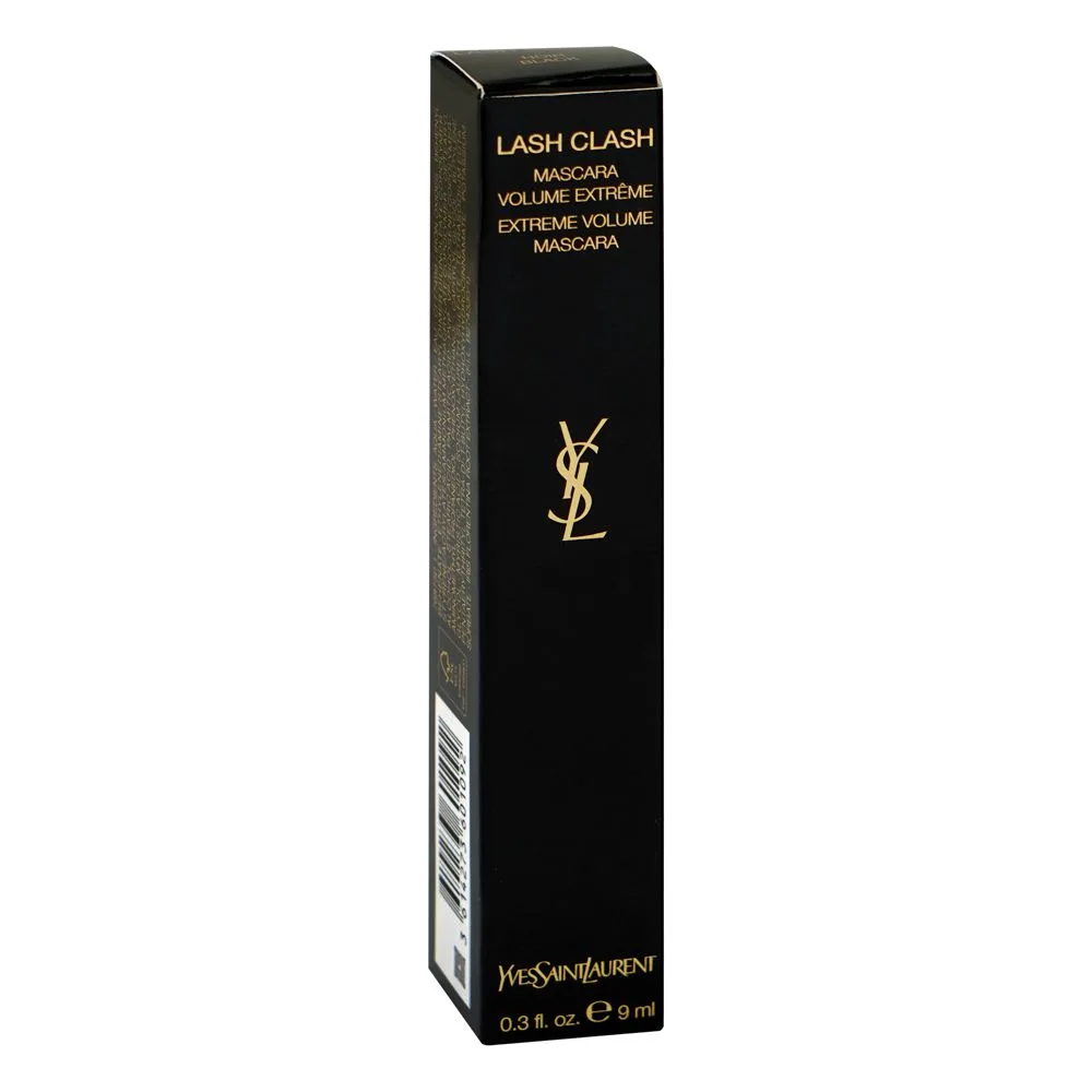 Side view of yves saint laurent lash clash extreme volume mascara, 9ml, noir black