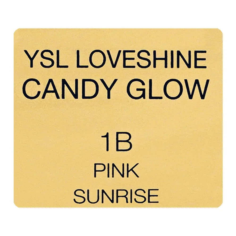 Close-up design of yves saint laurent love shine candy glow lip balm, 3.1g, 1b pink sunrise