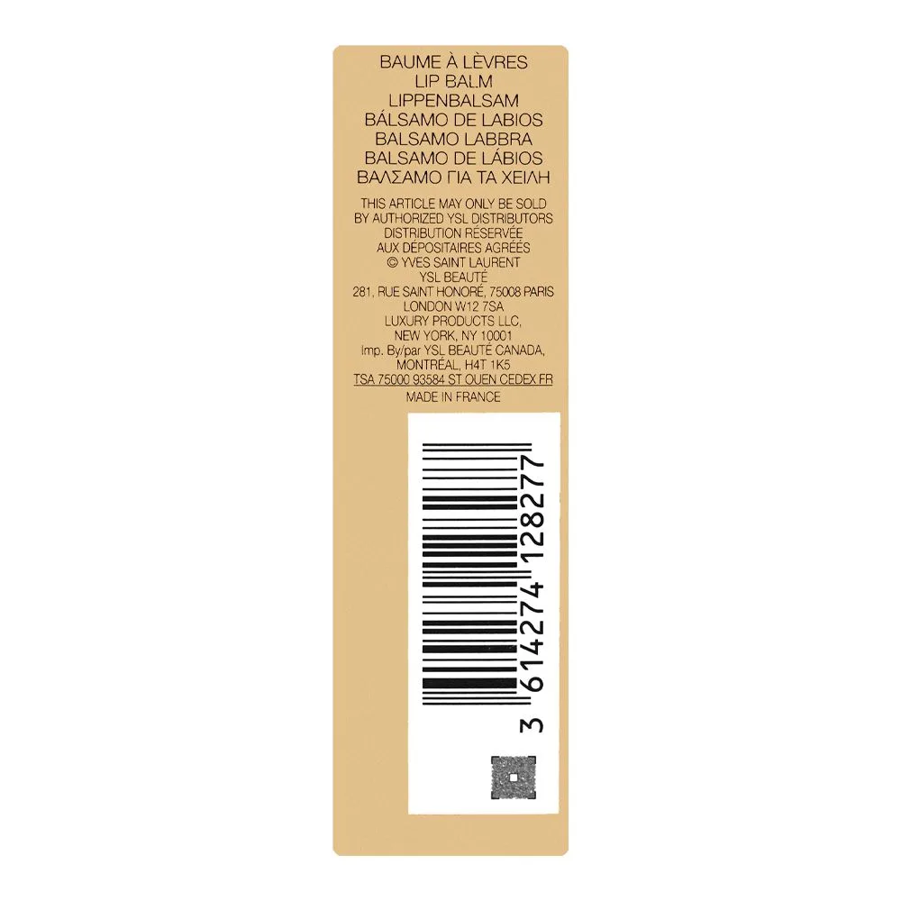 Close-up design of yves saint laurent love shine candy glow sheer shine color & care lip balm, 44b nude lavalliere, 3.1g