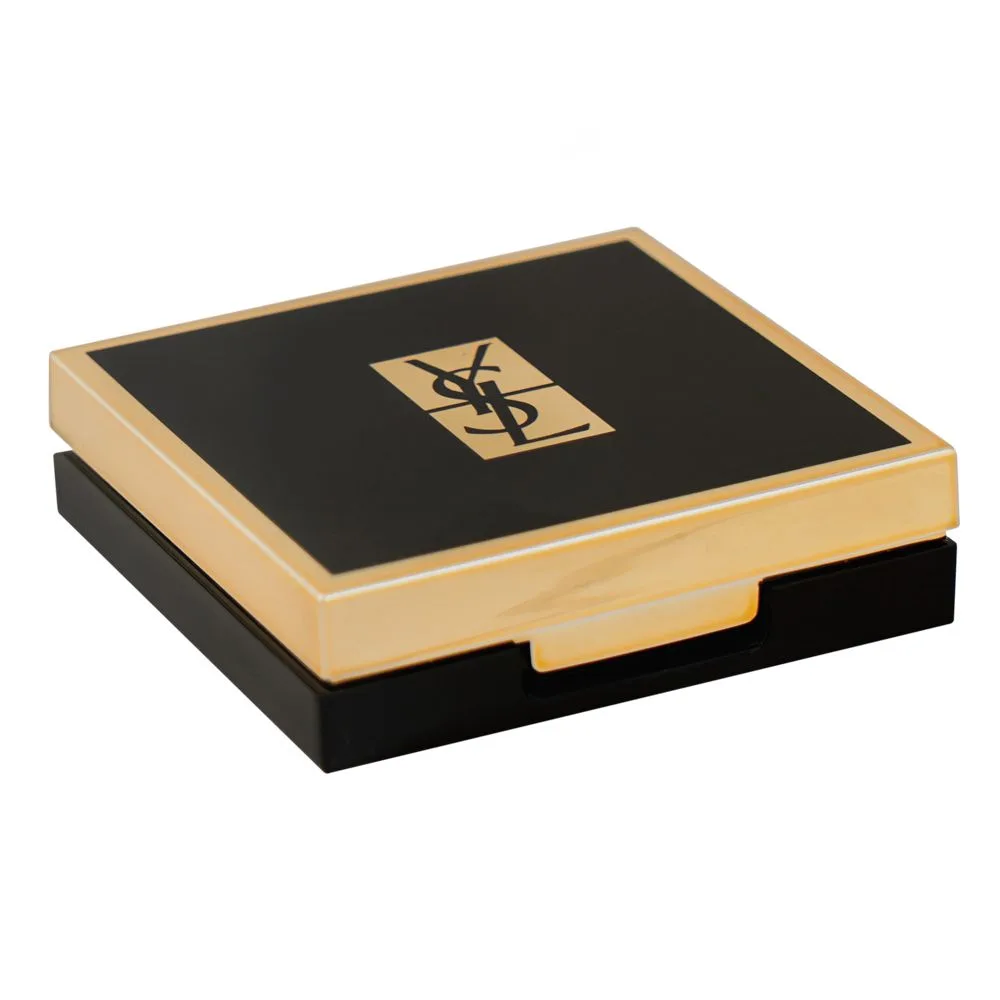 Side view of yves saint laurent velvet crush matte eyeshadow, 1.8g, 32 unaccible black